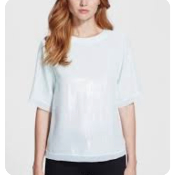 Ted Baker Sequin Top Women's Size 2 Light Blue Party Classy Minimalist Wedding‎ - Picture 1 of 14